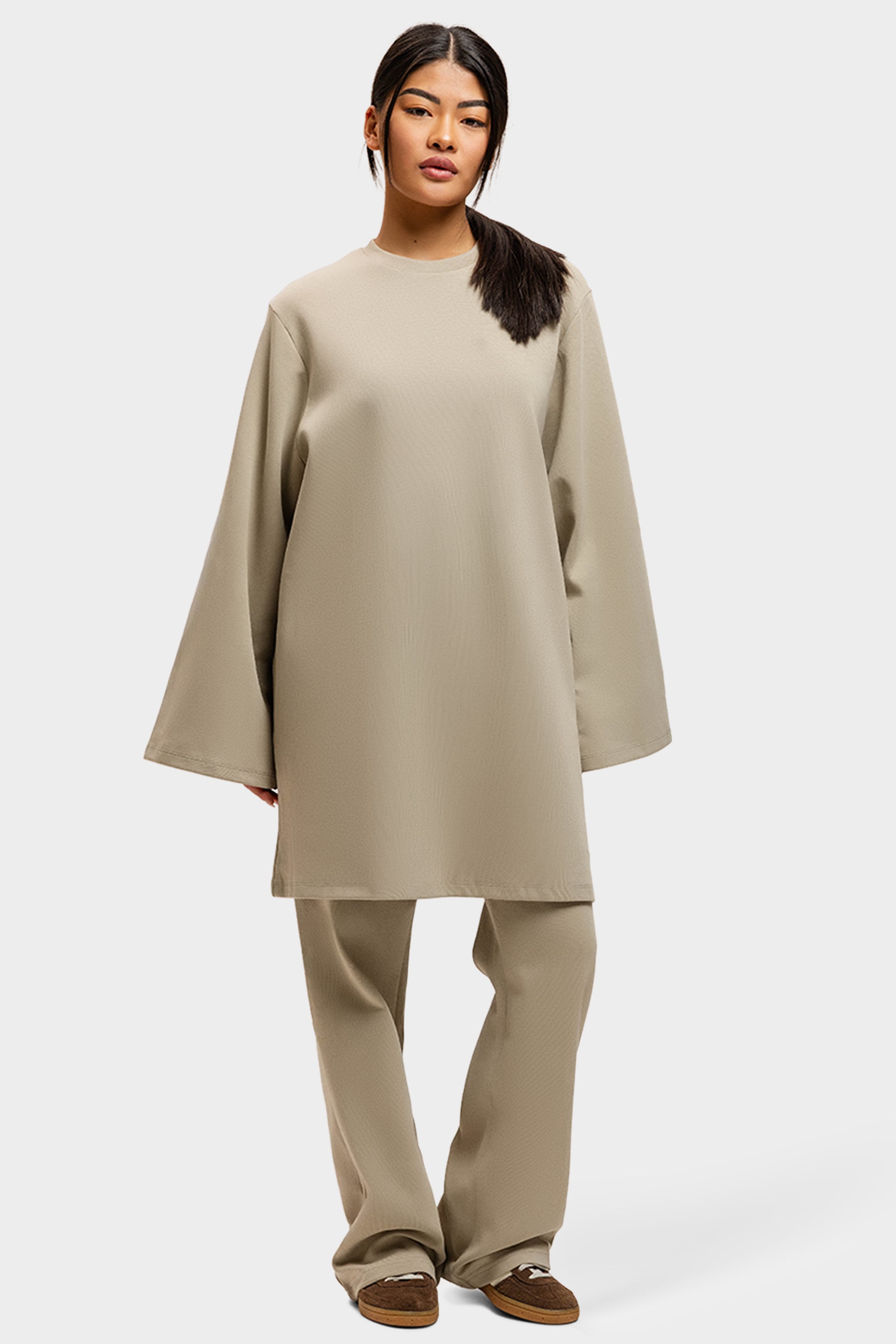 Cotton Oversized T-Shirt Beige