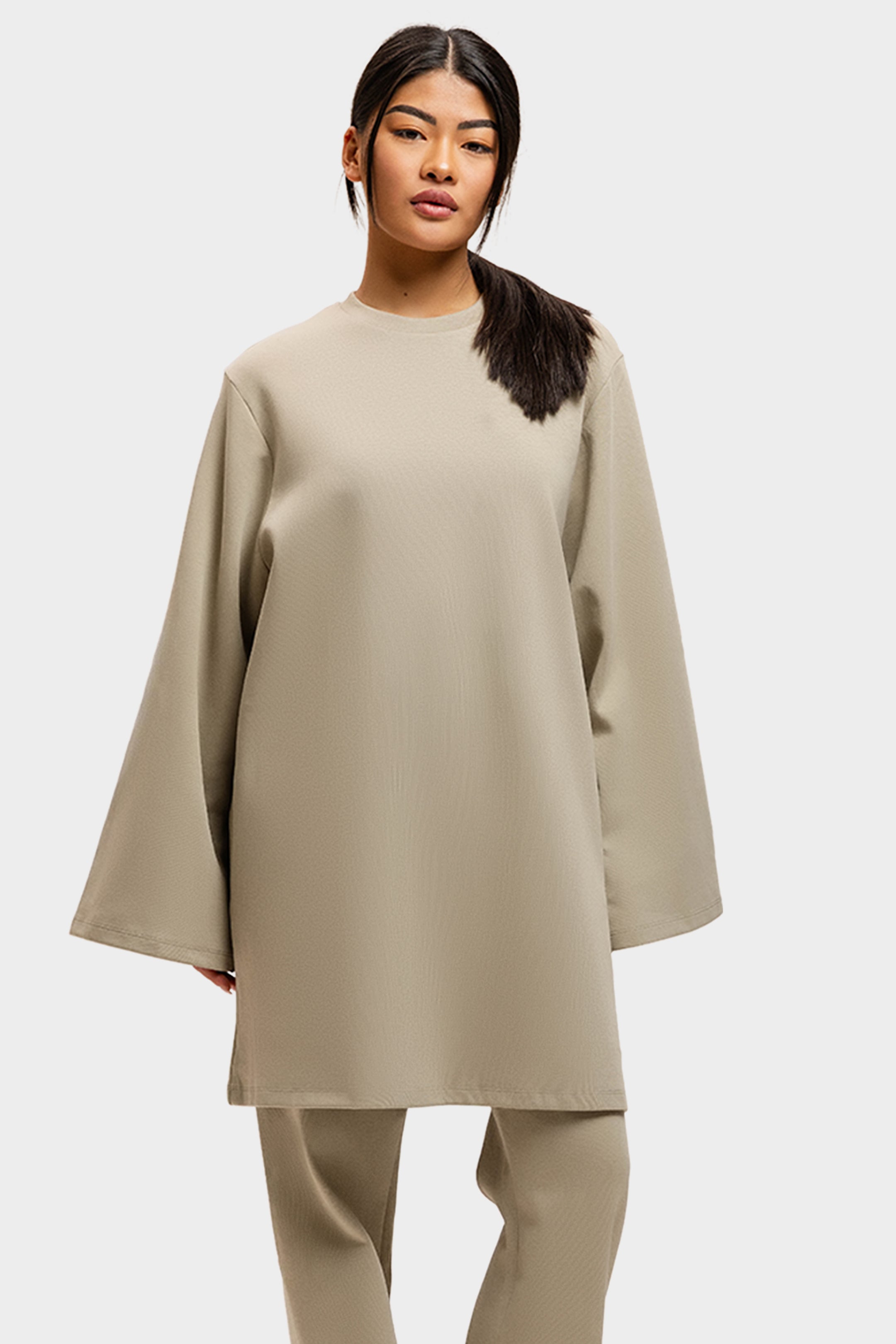 Cotton Oversized T-Shirt Beige