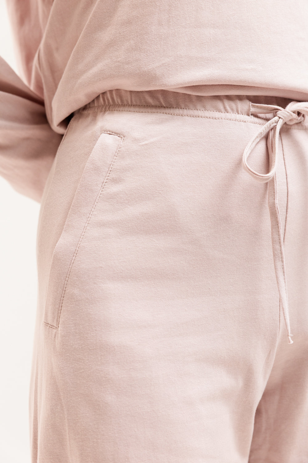 Cotton Straight Leg Pants Greyish Pink