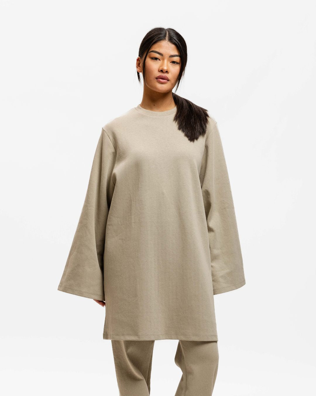 Cotton Oversized T-Shirt Beige