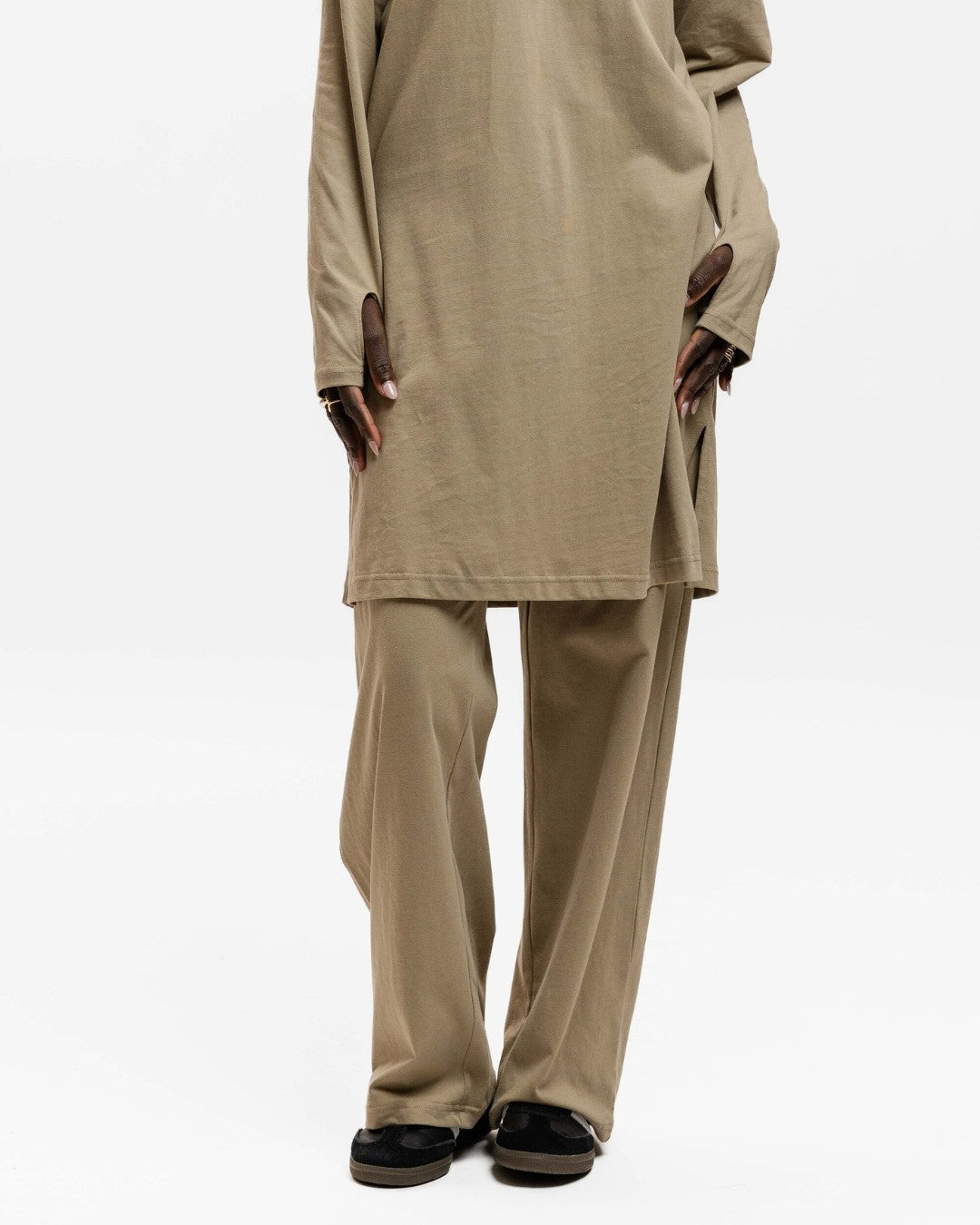 Cotton Straight Leg Pants Sage