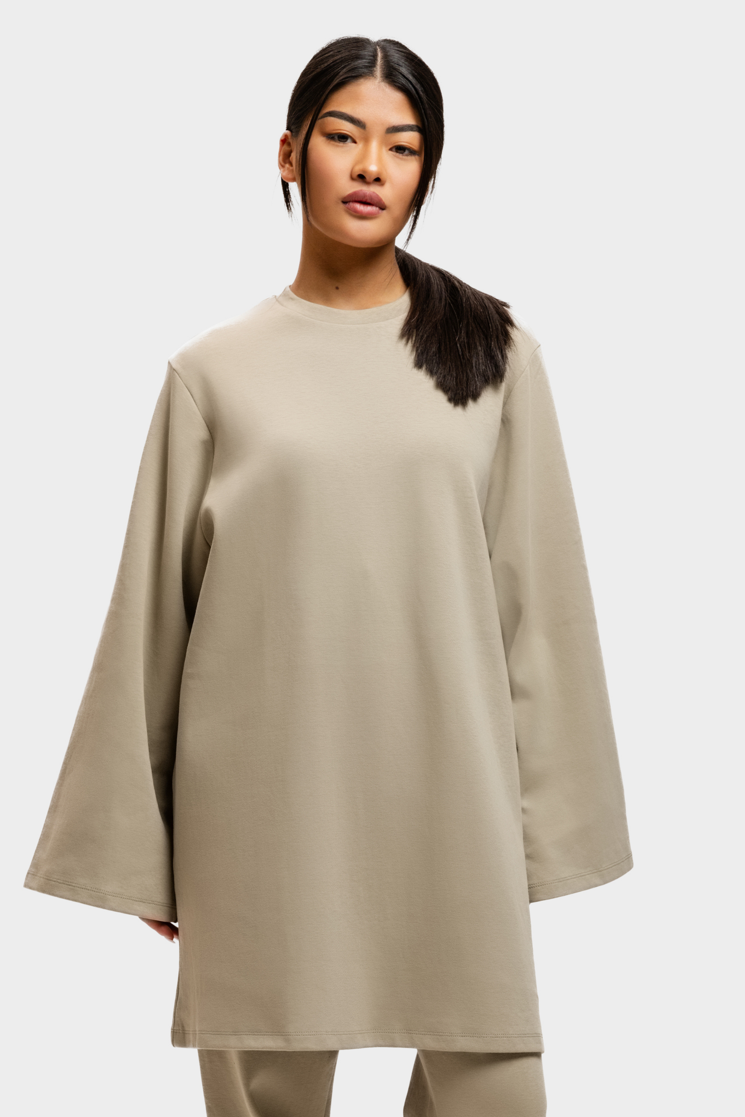 Cotton Oversized T-Shirt Beige