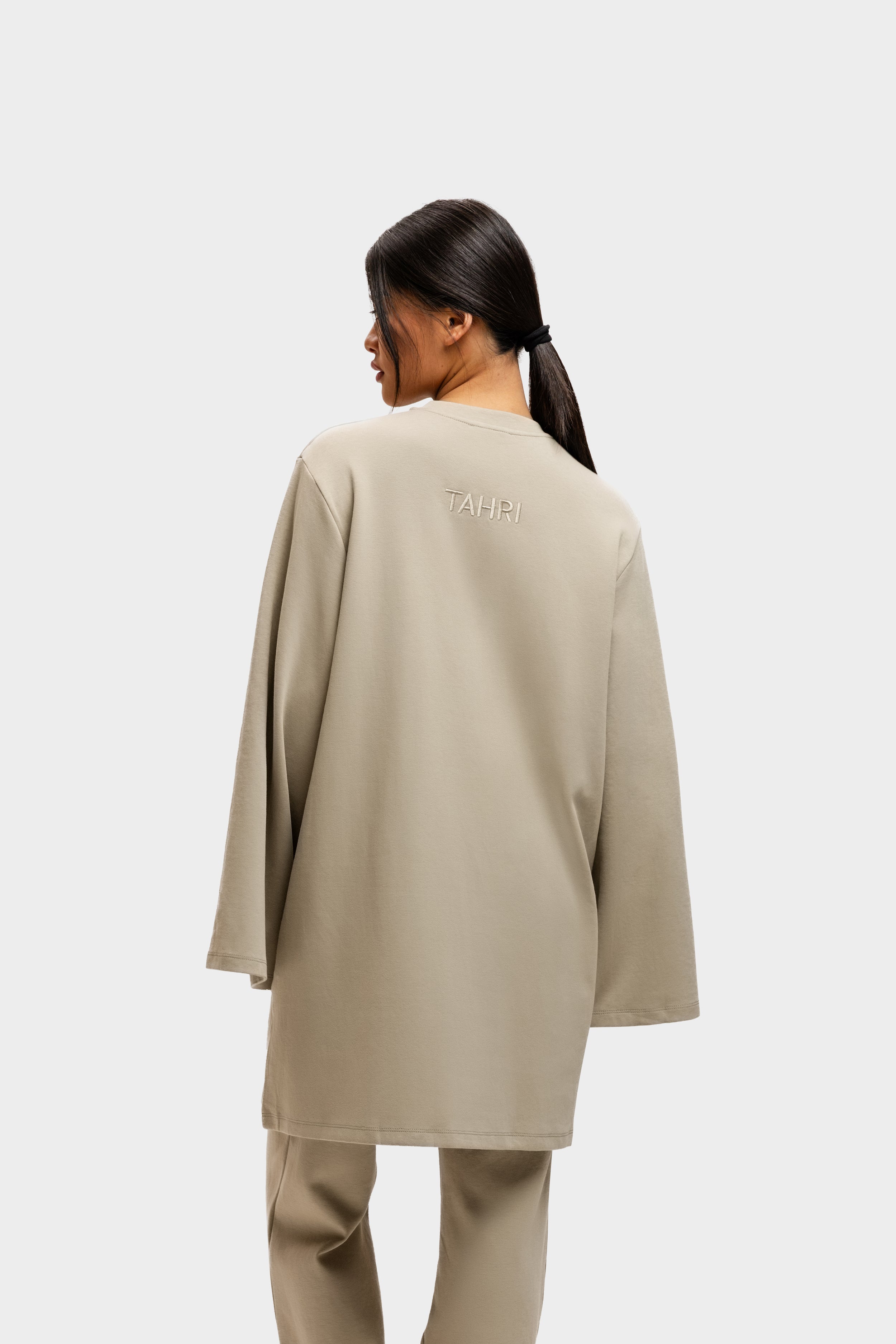 Cotton Oversized T-Shirt Beige