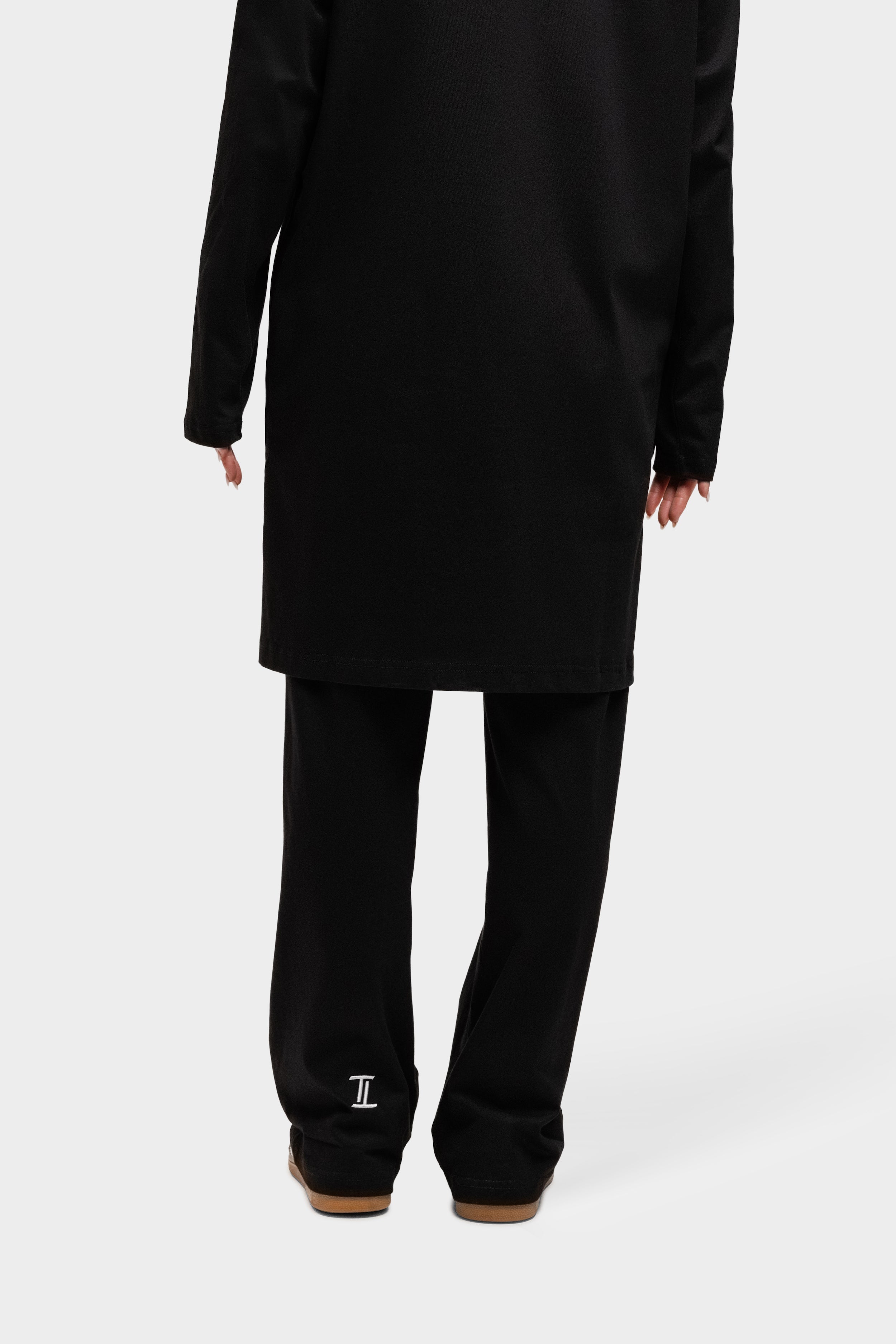 Cotton Straight Leg Pants Black