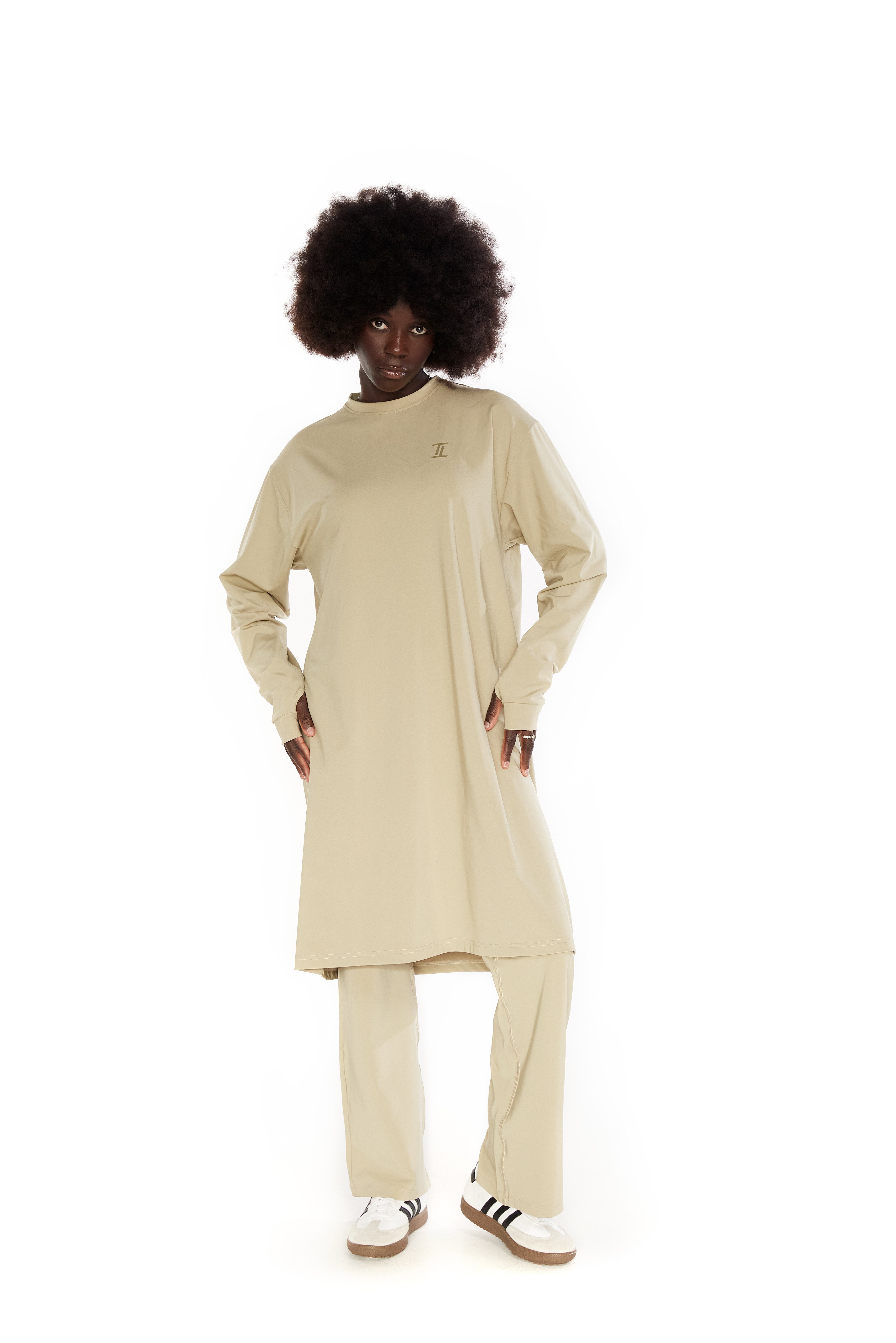 Performance Oversized T-shirt Khaki