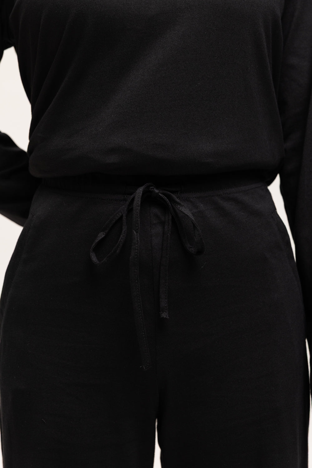 Cotton Straight Leg Pants Black