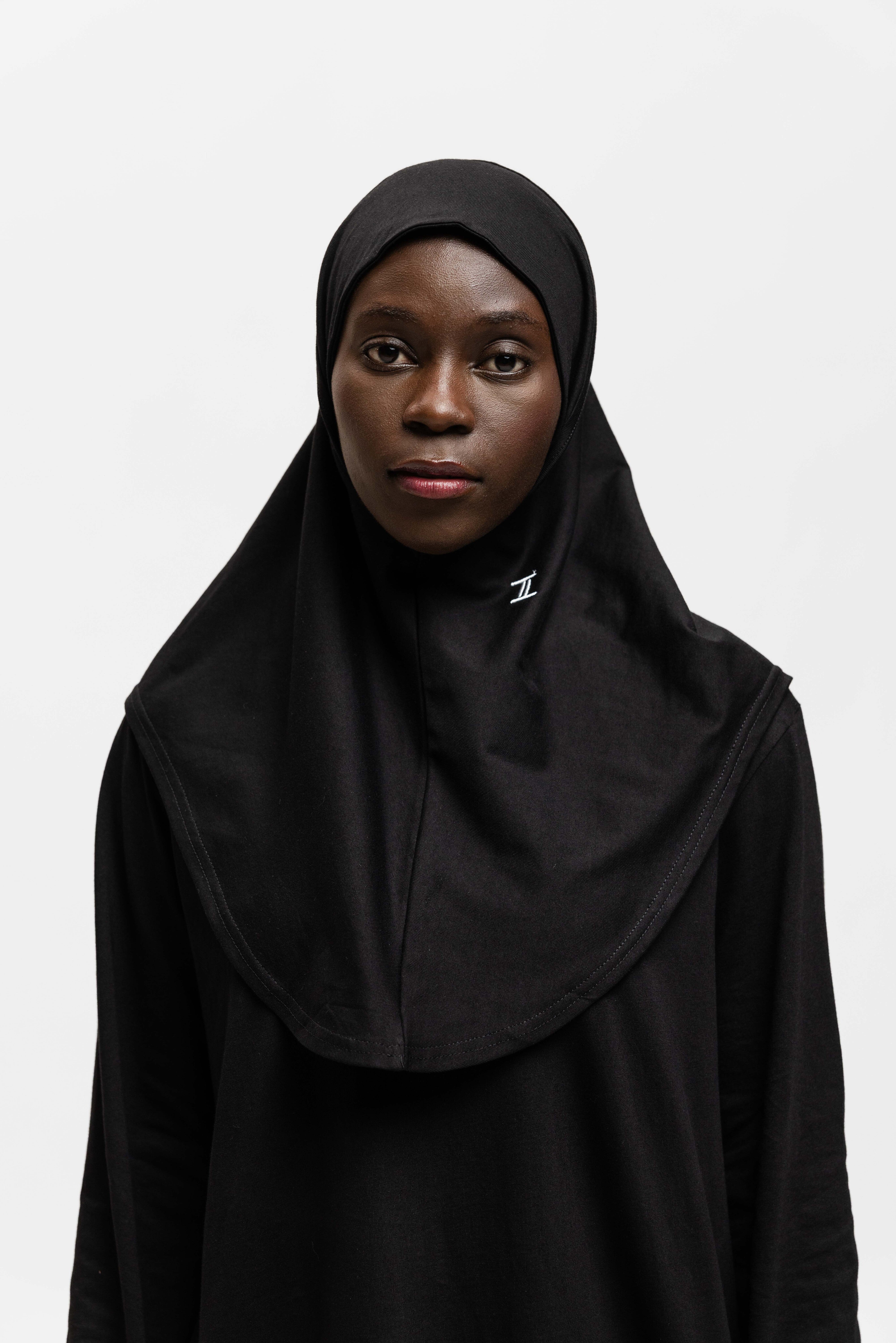 Cotton Sports Hijab Black