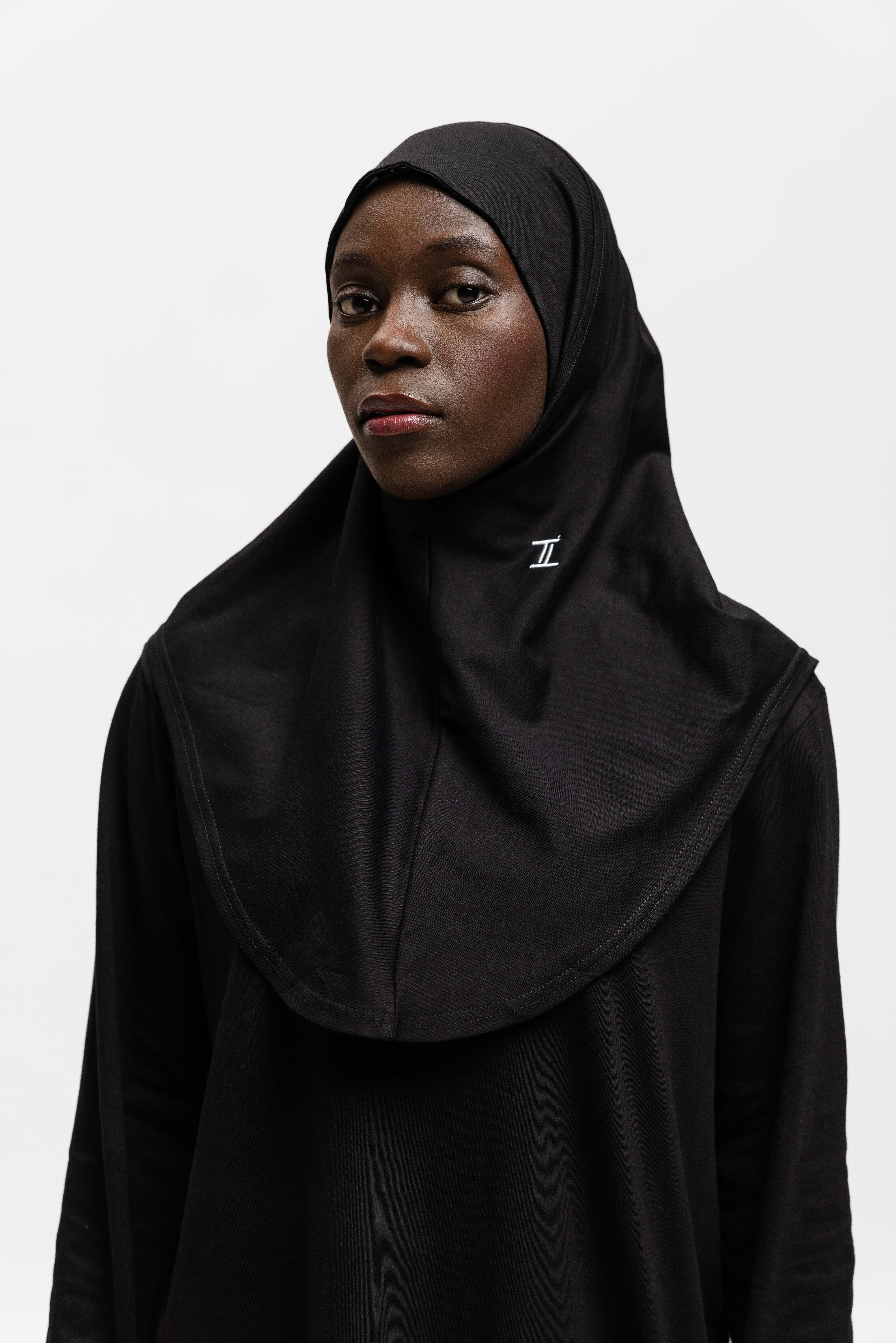 Cotton Sports Hijab Black