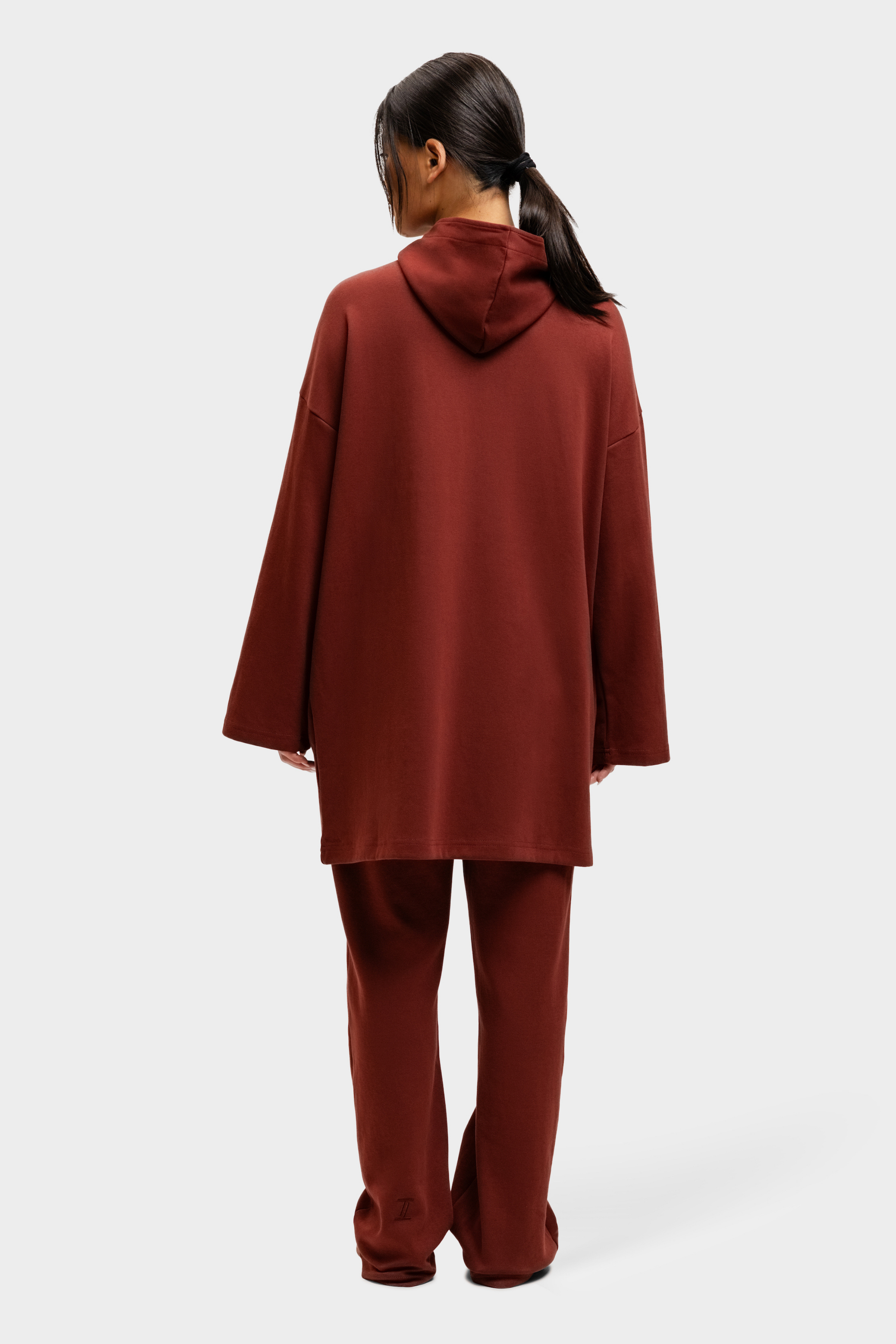 Cotton Zip Up Hoodie Cherry Red